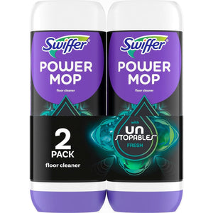 Swiffer PowerMop Floor Cleaning Solution with Unstopables Fresh Scent, PowerMop Refills, 253oz, 2-Pack