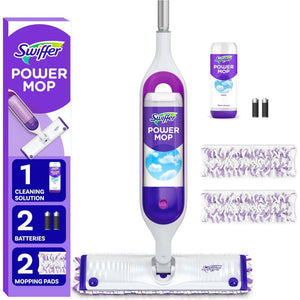 Swiffer Swiffer PowerMop Multi-Surface Mop Kit For Floor Cleaning, Includes PowerMop, 2 Mopping Pad Refills, 1 Cleaning Solution With Fresh Scent And 2 Batteries