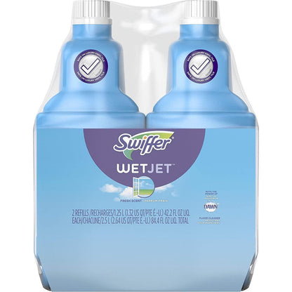 Swiffer Swiffer WetJet Floor And Hardwood Multi-Surface Cleaner Solution Refills, Open Window Fresh Scent, 1.25L (Pack Of 2)