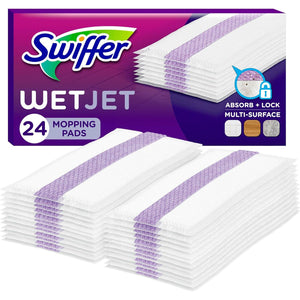 Swiffer WetJet Hardwood Floor Cleaner Spray Mop Pad Refills, 24 Count, Multi-Surface Cleaner for Bathrooms & Floors