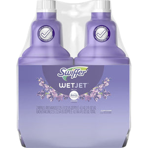 Swiffer WetJet Multi-Purpose Floor Cleaner Solution with Febreze, Hardwood Floor Cleaner, Lavender Scent, 125 Liters (422 fl oz), 2-Pack