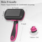 Swihauk Self-Cleaning Slicker Brush for Dogs & Cats, Pink, Skin-Friendly Deshedding Grooming Tool for Long/Short Hair Pets