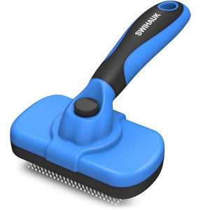 Swihauk Self Cleaning Slicker Brush Deshedding Grooming Tool for Dogs and Cats Skin Friendly Blue
