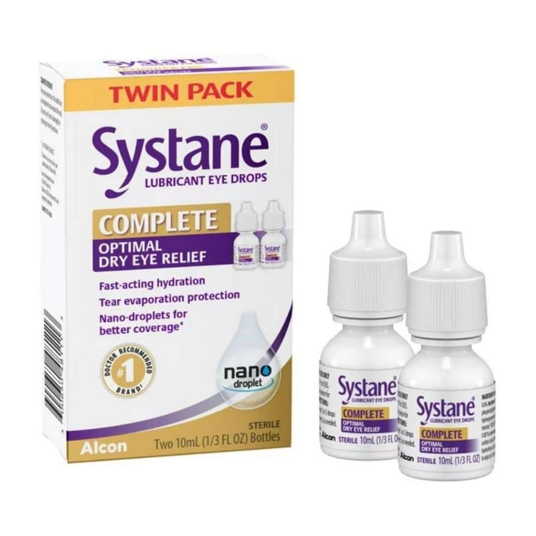 Systane Complete Optimal Dry Eye Relief Lubricant Eye Drops (Pack Of 2) 10ml Each,300650481113