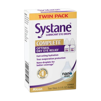 Systane Complete Optimal Dry Eye Relief Lubricant Eye Drops (Pack Of 2) 10ml Each