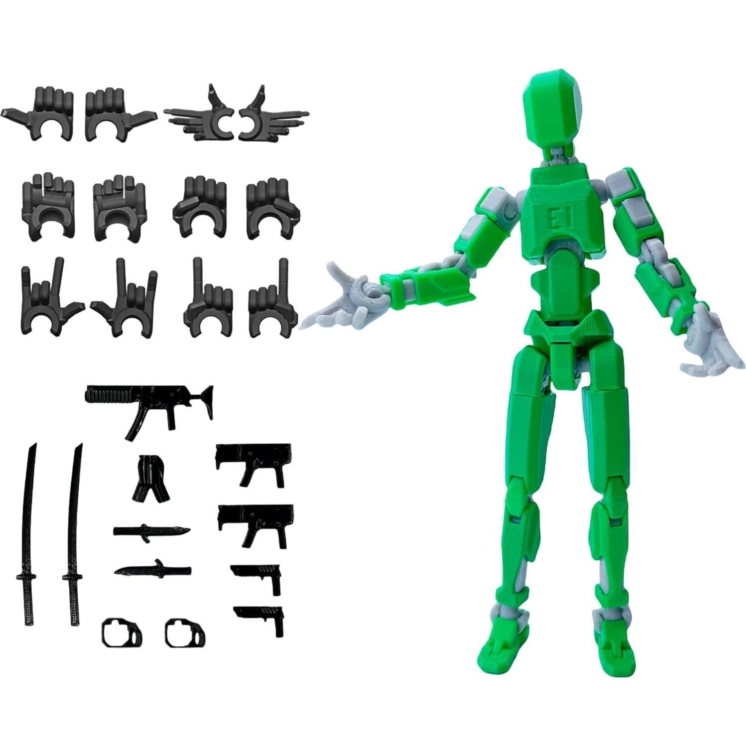 Pre-Assembly 3D Printed 5.54'' Stick 13 Action Figure, Multi-Jointed Tian13, Articulated T13 Desktop Decoration,12 In 1 D13 Accessories, Best Birthday Festival Gift,Does not Apply