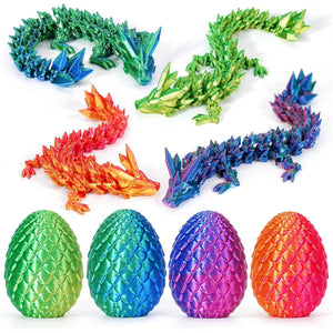 Tboline 4 Pack 3D Dragon Egg Fidget Toys Articulated Mystery Easter Eggs for Boys and Girls