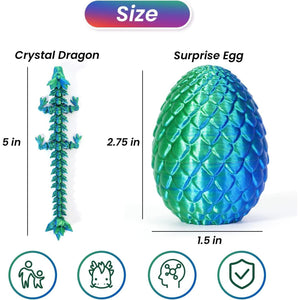 Tboline 4 Pack 3D Dragon Egg Fidget Toys Articulated Mystery Easter Eggs for Boys and Girls