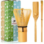 TEANAGOO Matcha Whisk Set, Bamboo Matcha Whisk (Chasen), 4 Pcs Traditional Starter Matcha Set, Scoop (Chashaku) Tea Spoon Whisk Holder, Matcha Accessory, Traditional Japanese Matcha Stirrer Set,735279133745