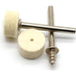 TEMO 100 Pc Felt Polishing Wool Bob Burr 1/2 Inch Diameter 1/4 Inch High Wheels #414 With 2 Screw Mandrel 401 1/8 Inch Shank For Dremel Rotary Tools,723175193420