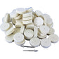 TEMO 100 Pc Felt Polishing Wool Bob Burr Abrasive Buffing Pads 1 Inch Diameter 1/4 Inch Height Wheel #429 With 2 Screw Mandrel 401 1/8 Inch Shank For Dremel Rotary Tools,