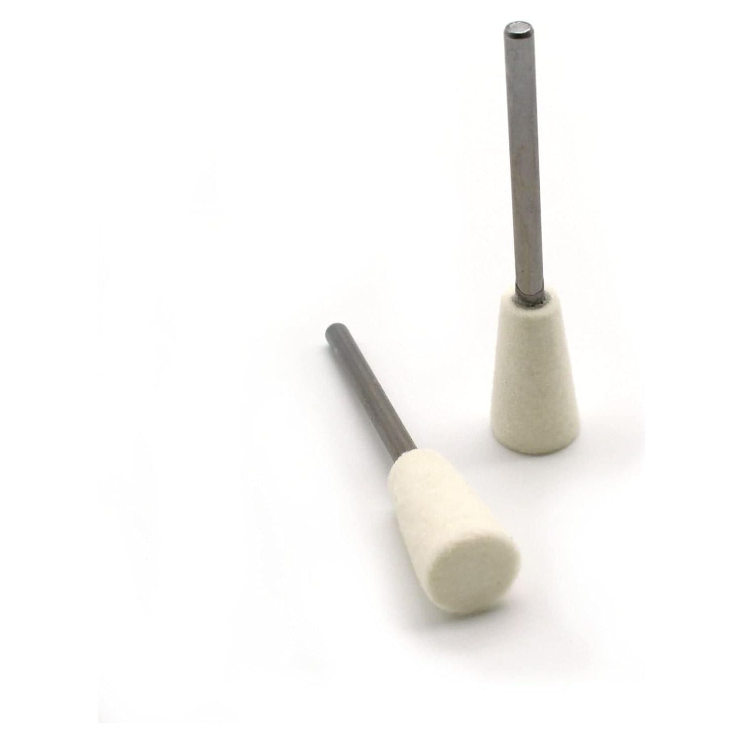 TEMO 10 Pc Felt Burrs Wool Bob Polishing Grinding #9 Inverted Cone 10 Mm 3/8 Inch With 1/8 Inch Shank For Dremel Rotary Tools,
