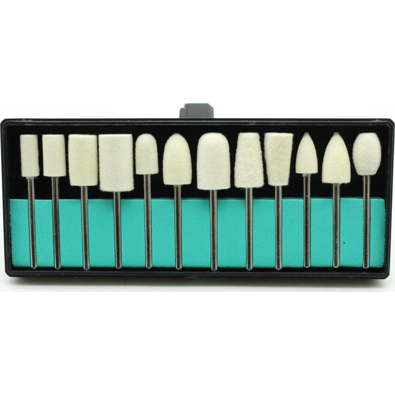 TEMO 12pc Assorted Felt Wool Bob Burr Polishing Grinding With 1/8 Inch Shank For Dremel Rotary Tools,