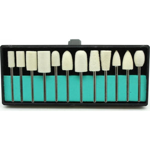 TEMO 12pc Assorted Felt Wool Bob Burr Polishing Grinding With 1/8 Inch Shank For Dremel Rotary Tools,