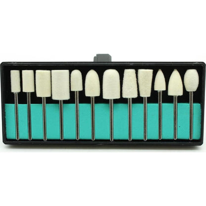 TEMO 12pc Assorted Felt Wool Bob Burr Polishing Grinding With 1/8 Inch Shank For Dremel Rotary Tools,