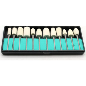 TEMO 12pc Assorted Felt Wool Bob Burr Polishing Grinding With 1/8 Inch Shank For Dremel Rotary Tools,