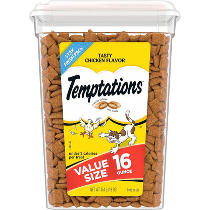 Temptations Cat Treats 2 Pack 16 oz Each Tasty Chicken Crunchy Outside Soft Inside for Training or Reward