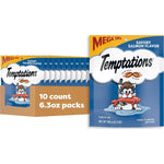 TEMPTATIONS Classic Crunchy And Soft Cat Treats Savory Salmon Flavor, 6.3 Oz. Pouch (Pack Of 10),