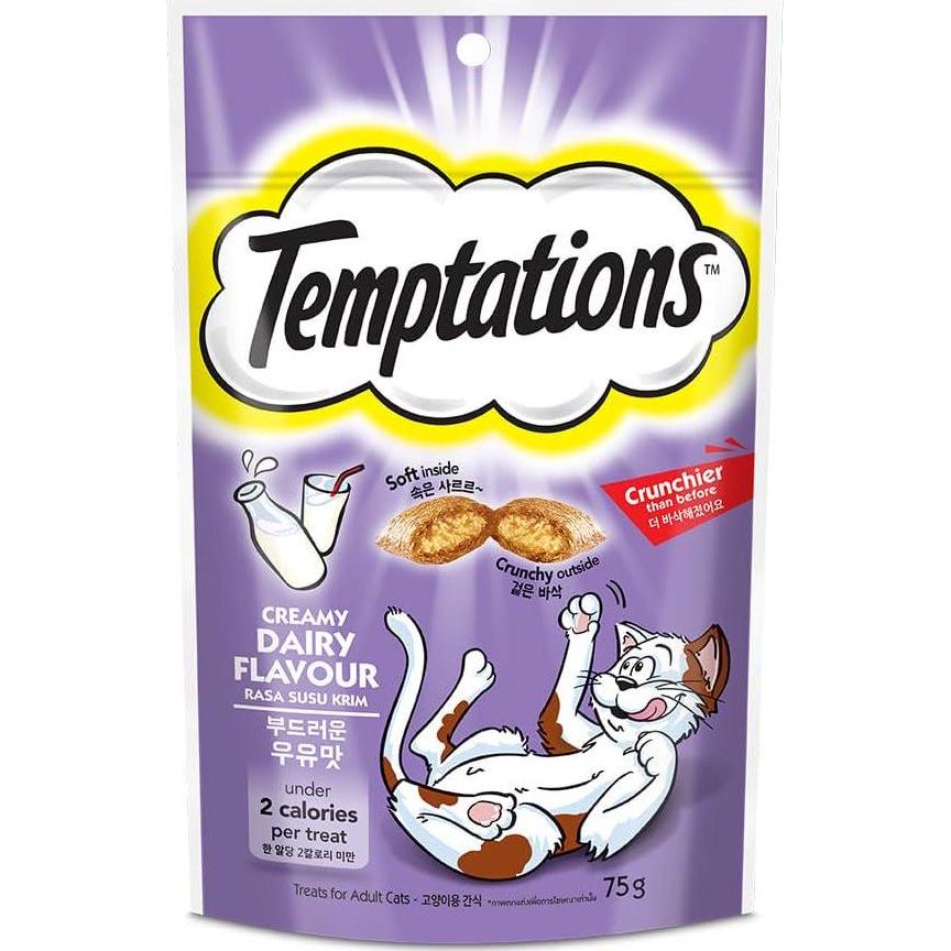 TEMPTATIONS Classic Treats For Cats Creamy Dairy Flavor 3 Ounces (Pack Of 12),