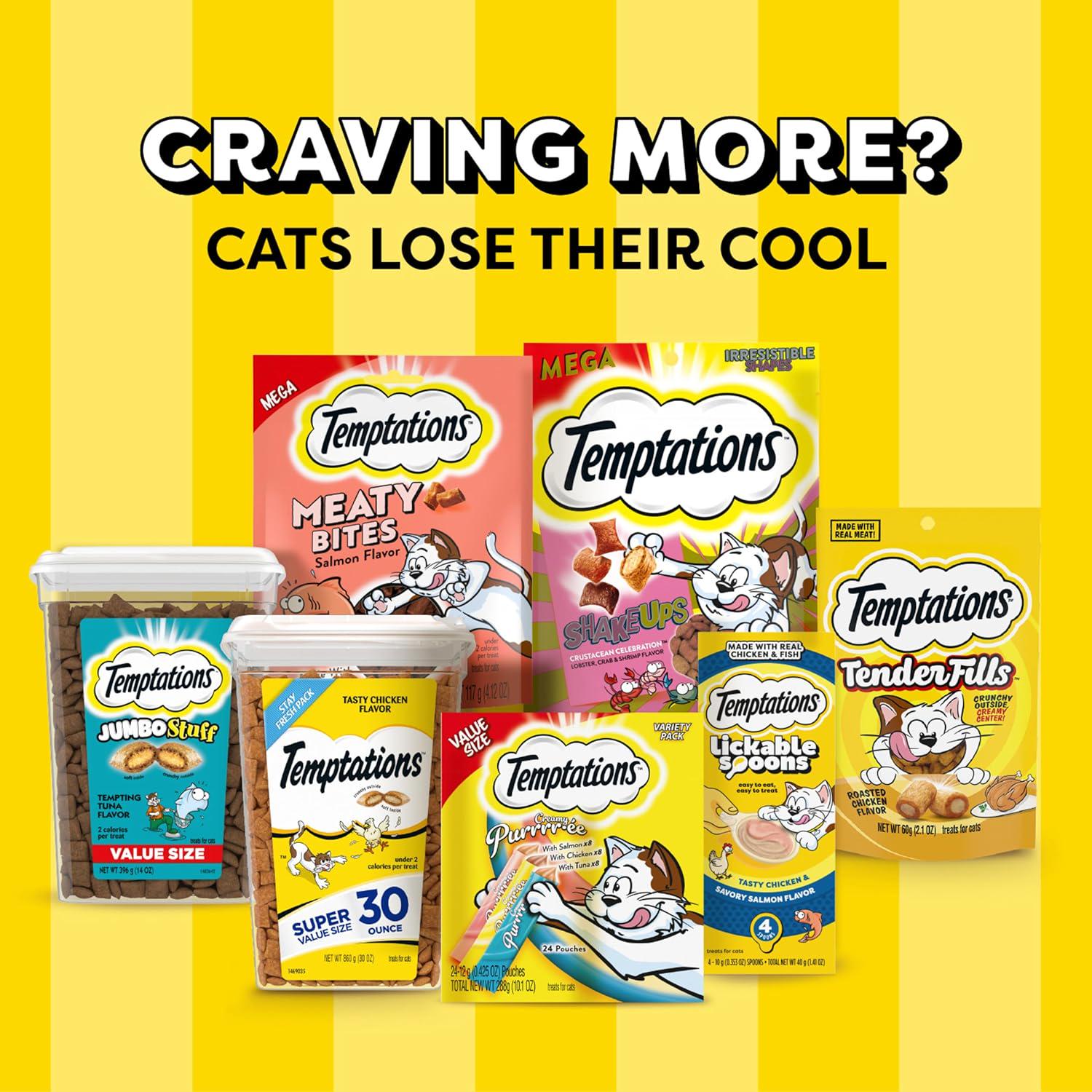 TEMPTATIONS Classic Crunchy And Soft Cat Treats Creamy Dairy Flavor, 16 Oz. Tub,