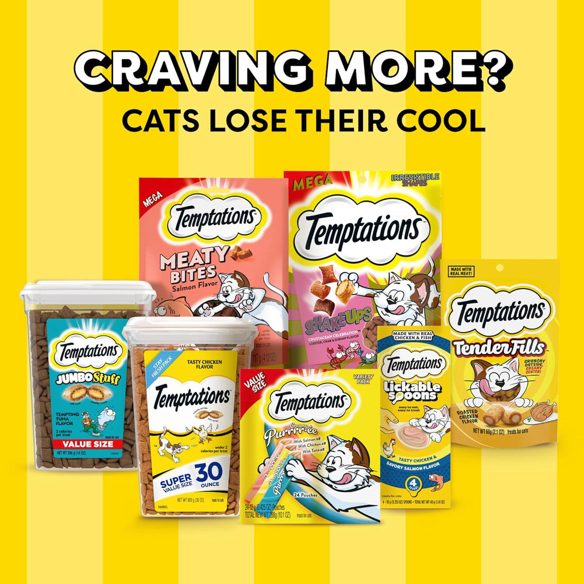 TEMPTATIONS MIXUPS Crunchy And Soft Cat Treats Surfer's Delight Flavor, 6.3 Oz. Pouch, Pack Of 10,