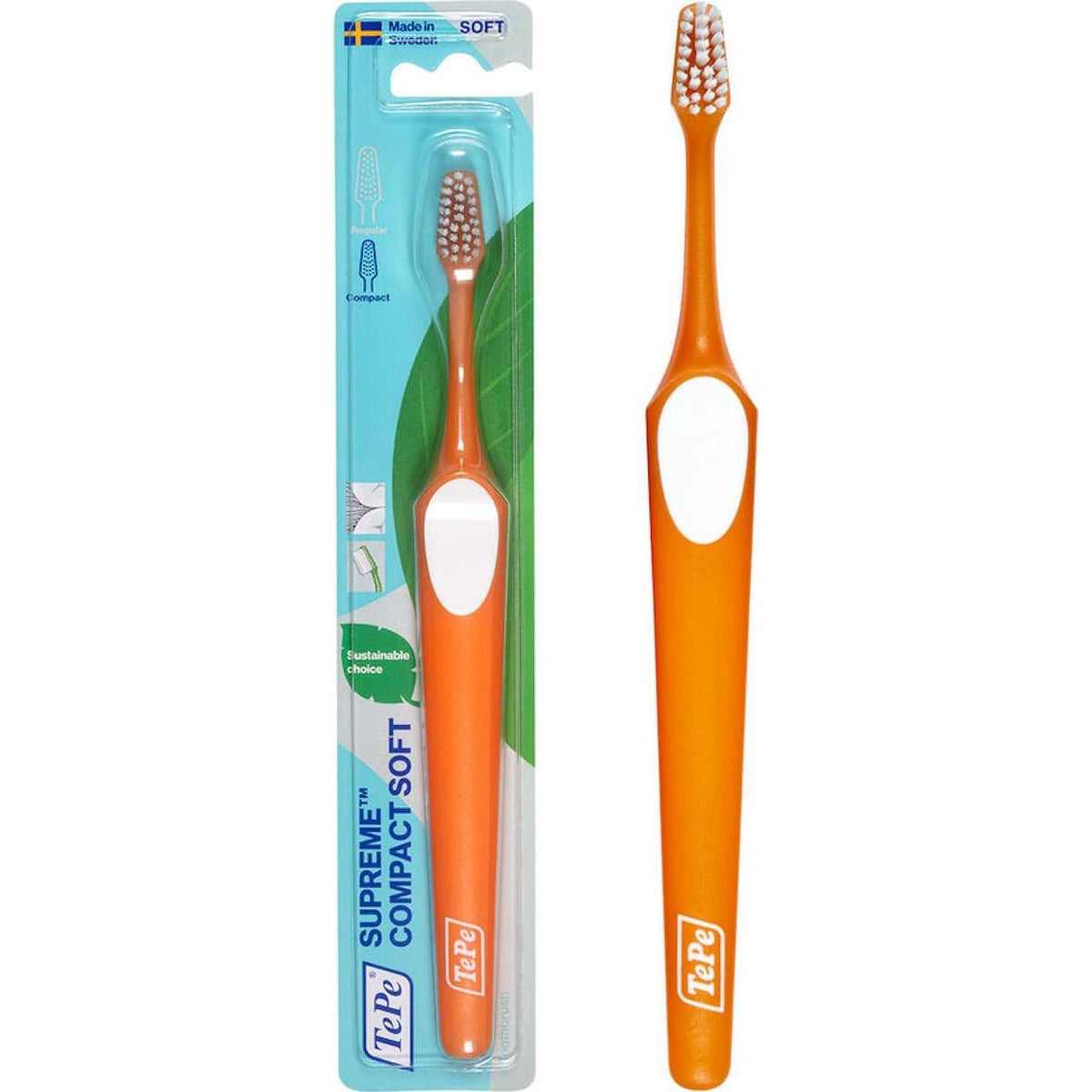 TEPE Supreme Compact Soft Toothbrushes Soft Bristle Toothbrush 1 Pk,