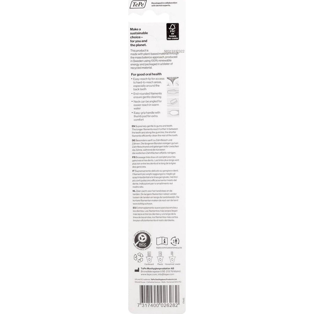 TEPE Supreme Compact Soft Toothbrushes Soft Bristle Toothbrush 1 Pk,