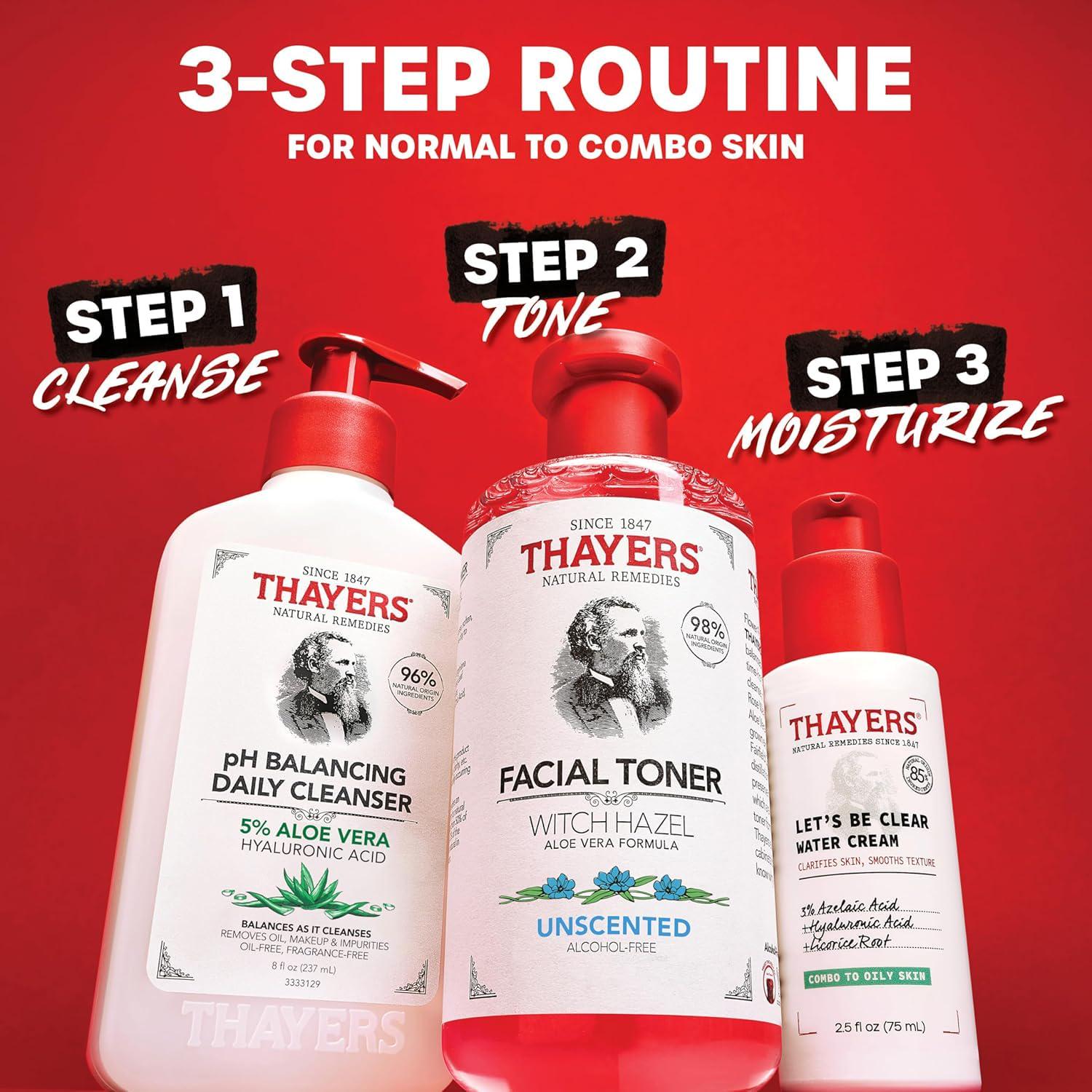 THAYERS Alcohol-Free, Hydrating, Unscented Witch Hazel Facial Toner With Aloe Vera Formula, Vegan, Dermatologist Tested And Recommended, 12 Oz (Pack Of 2),