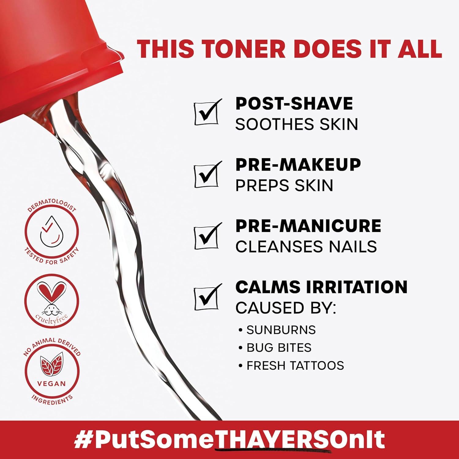 THAYERS Alcohol-Free, Hydrating Cucumber Witch Hazel Facial Toner With Aloe Vera Formula, Vegan, Dermatologist Tested And Recommended, 12 Oz,