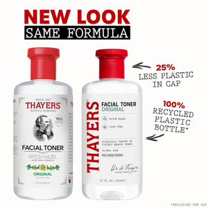 THAYERS Alcohol-Free, Hydrating Original Witch Hazel Facial Toner With Aloe Vera Formula, Vegan, Dermatologist Tested And Recommended, 12 Oz (Packaging May Vary),