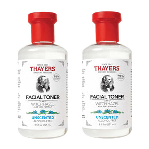 THAYERS Alcohol-Free, Hydrating, Unscented Witch Hazel Facial Toner With Aloe Vera Formula, Vegan, Dermatologist Tested And Recommended, 8.5 Oz (Pack Of 2),