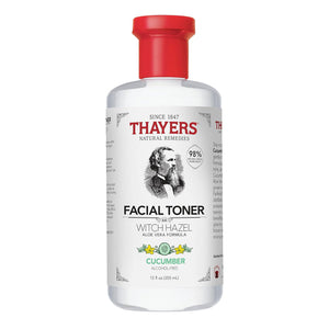 THAYERS Alcohol-Free, Hydrating Cucumber Witch Hazel Facial Toner With Aloe Vera Formula, Vegan, Dermatologist Tested And Recommended, 12 Oz,
