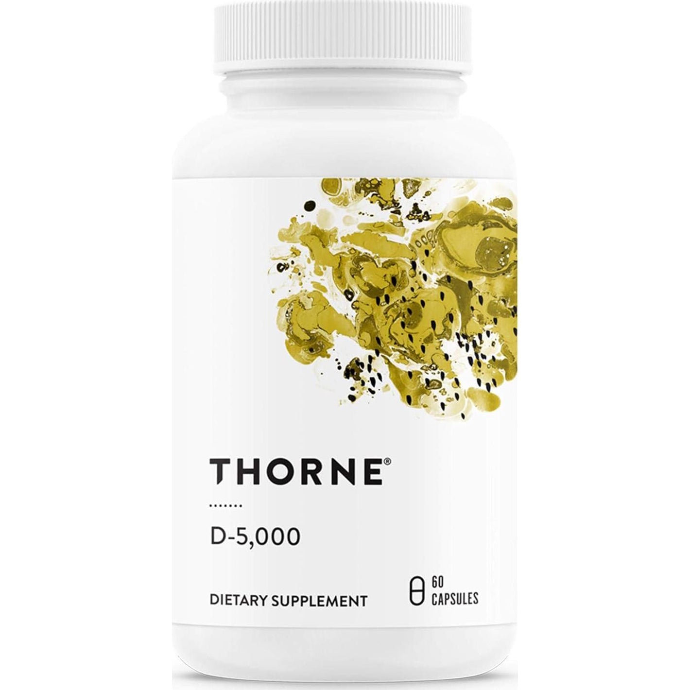 Thorne Vitamin D 5000, Vitamin D3 Supplement, Supports Healthy Bones, Teeth, Muscles, Cardiovascular & Immune Function, NSF Certified for Sport, 60 Capsules