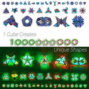TOSY Magnet Pyramid Glow Toy with 243 Rare Earth Magnets 12 pcs STEM Puzzle Cube Shape Toy
