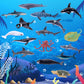 TOYMANY 24pcs Mini Ocean Animal Figurines: Realistic Cake Toppers With Sharks, Whales And Octopus - Great For Kids' Parties, Gifts And School Projects,