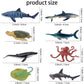 TOYMANY 24pcs Mini Ocean Animal Figurines: Realistic Cake Toppers With Sharks, Whales And Octopus - Great For Kids' Parties, Gifts And School Projects,