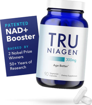 Tru Niagen NAD Supplement, Anti-Aging & Cell Regeneration Support, 300mg Niagen, 90 Servings, Cellular Energy, Brain & Muscle Health