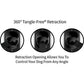 TUG 360 Medium White Retractable Dog Leash 16 ft Tangle Free One Hand Brake and Lock Nylon Tape