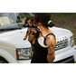 TUG 360 Medium White Retractable Dog Leash 16 ft Tangle Free One Hand Brake and Lock Nylon Tape