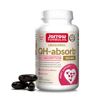 Jarrow Formulas Ubiquinol QH-Absorb Max Absorption 100mg 120 Softgels