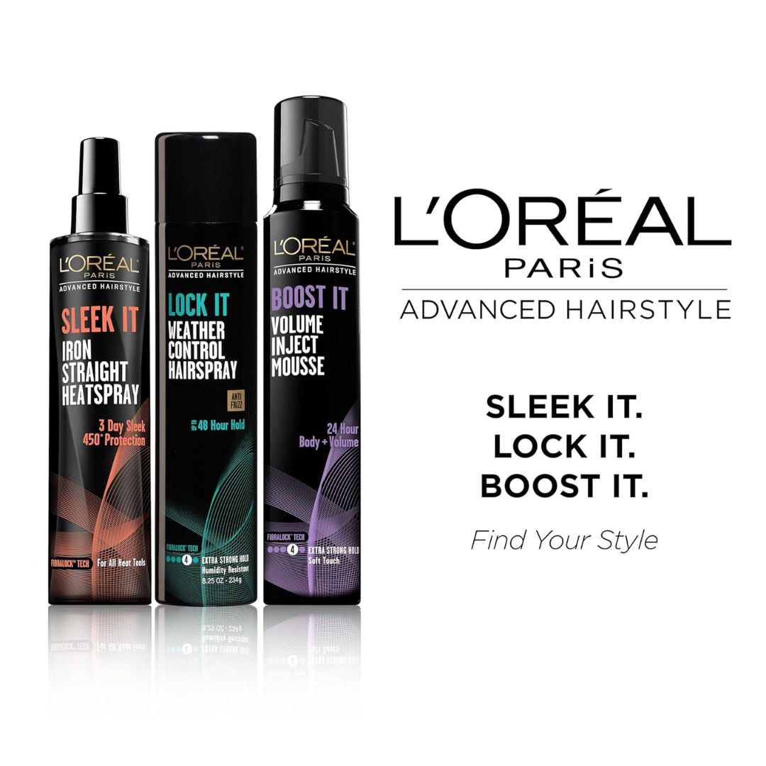 L'Oreal Paris Lock It Extra Strong Hold No.4 Anti Frizz Weather Control Hair Spray 234g,071249276747