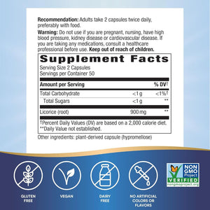 Nature's Way Licorice Root 100 Veg Capsules,033674146002