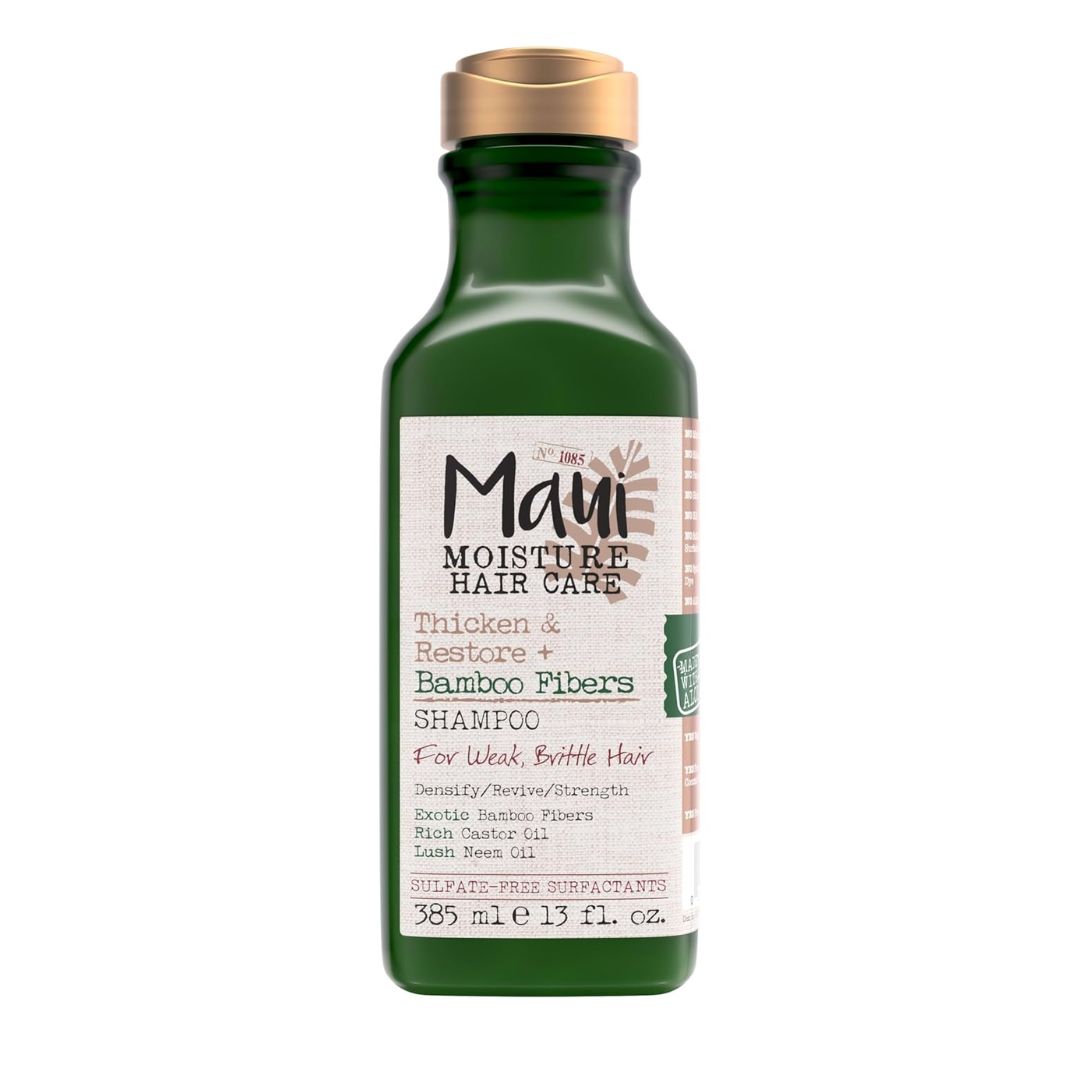 Maui Moisture Thicken & Restore + Bamboo Fibers Shampoo For Weak, Brittle Hair 385ml,022796180612