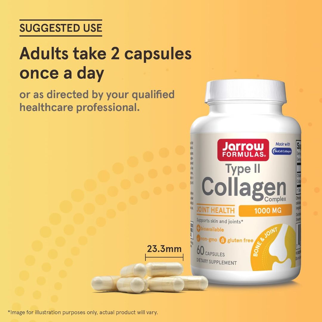 Jarrow Formulas Type II Collagen Complex 1000mg 60 Capsules,790011290513