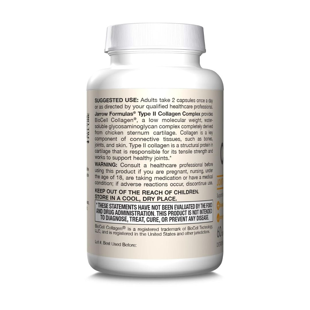 Jarrow Formulas Type II Collagen Complex 1000mg 60 Capsules,790011290513
