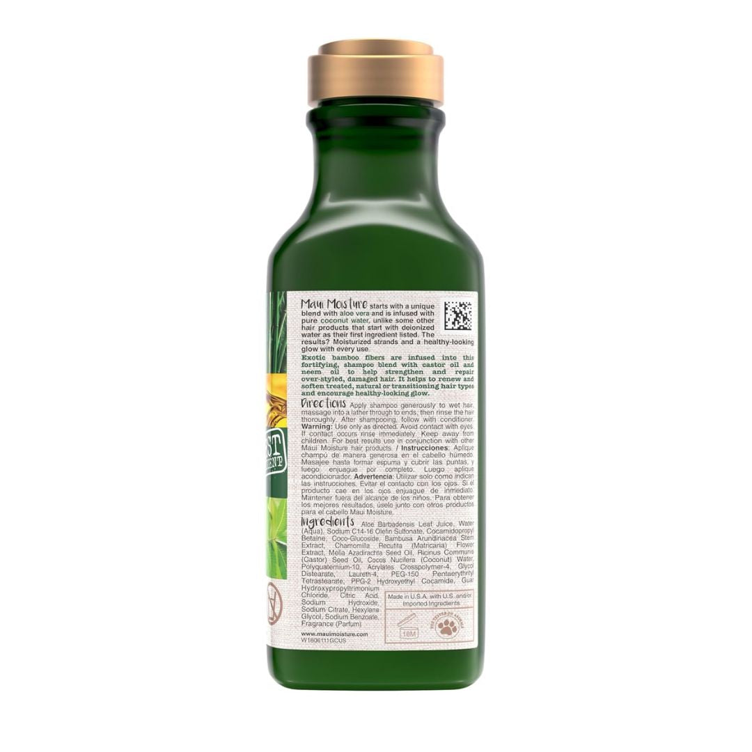 Maui Moisture Thicken & Restore + Bamboo Fibers Shampoo For Weak, Brittle Hair 385ml,022796180612