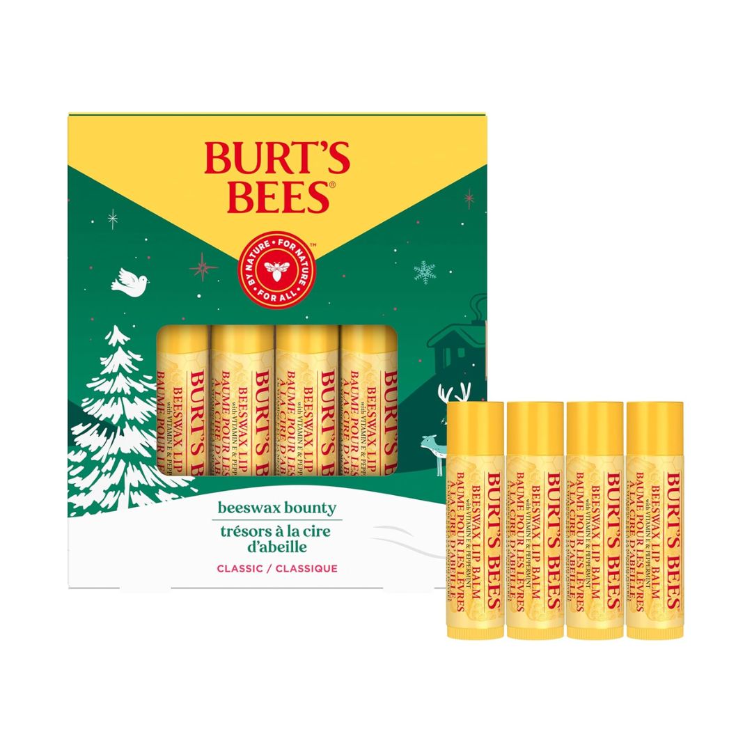 Burt's Bees Classic Beeswax Bounty Lip balm (Pack Of 4) 4.25g Each,792850652095