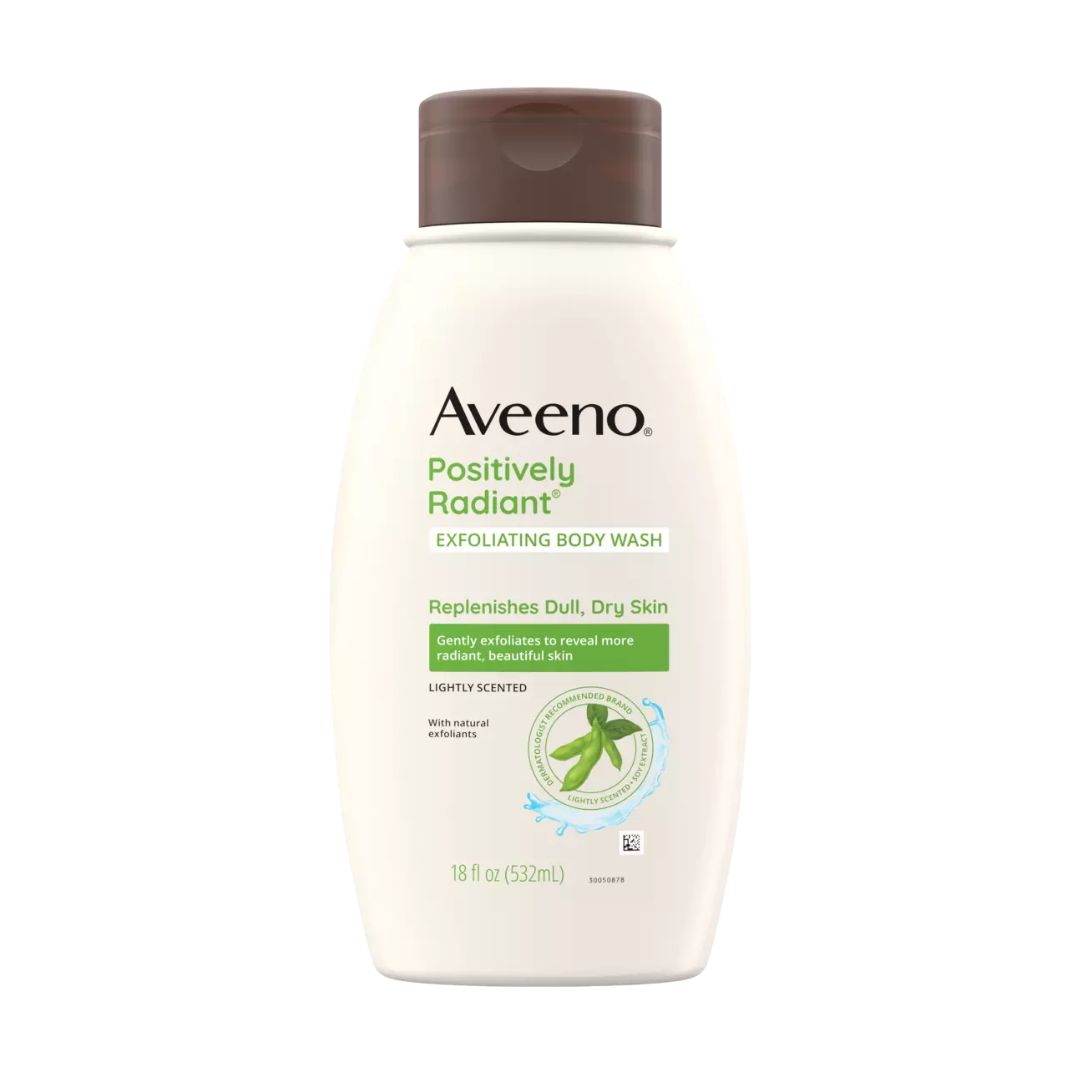 Aveeno Positively Radiant Lightly Scented Exfoliating Body Wash Replenishes Dull, Dry Skin 532ml,381371170241