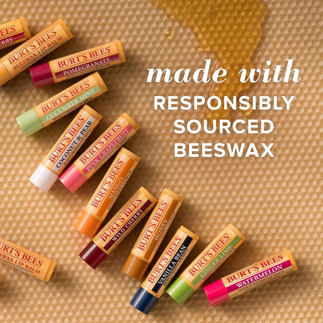Burt's Bees Pomegranate Moisturizing Lip Balm (Pack Of 4) 4.25g Each,792850894235