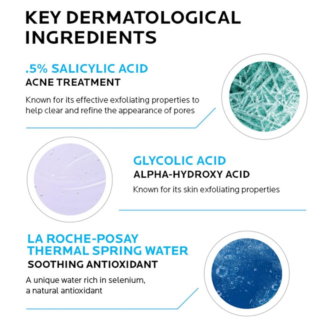 La Roche-Posay Effaclar 0.5% Salicylic & 2% Glycolic Acid Clarifying Solution Acne Toner,